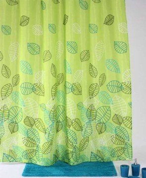 tirai kamar mandi motif daun