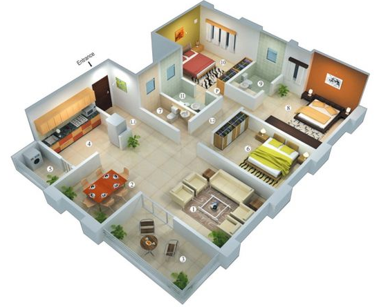 denah rumah minimalis 3 kamar tidur