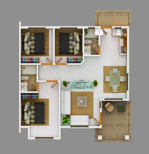denah rumah 3 kamar pinoyhousedesigns