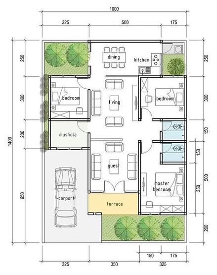 denah rumah minimalis terbaru 5 1