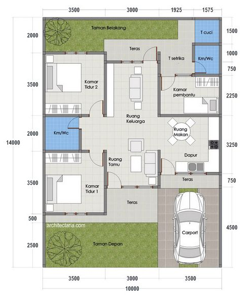 Denah Rumah Minimalis Type 45 Terbaru Blog QHOMEMART