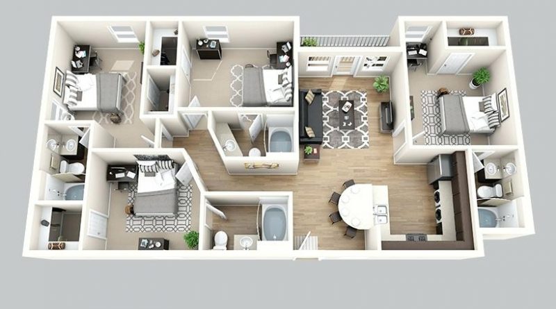 denah rumah modern minimalis