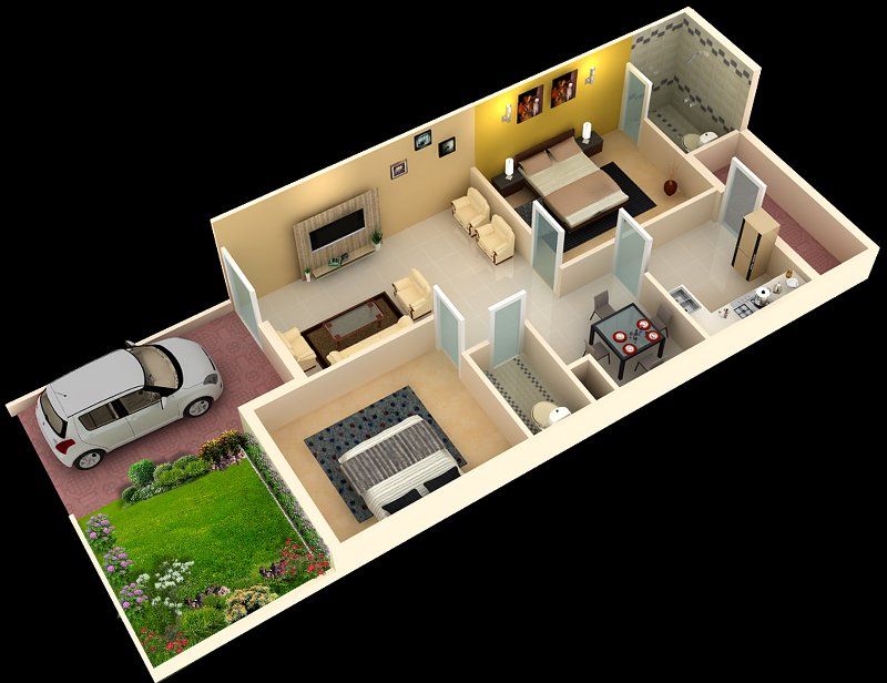 Desain rumah memanjang 