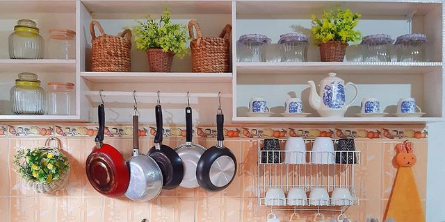 dapur rumah minimalis tanaman hijau