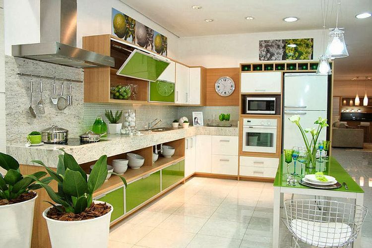 sentuhan warna hijau dapur