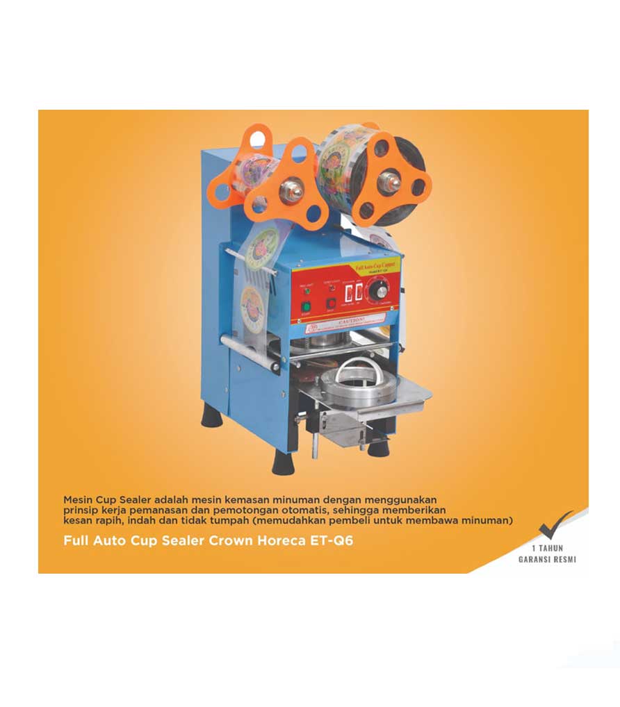 Mesin Press Cup Crown Horeca ET-Q6 Packaging Full Auto Cup Sealer