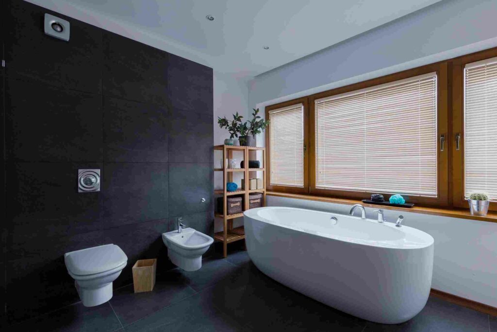 modern dark bathroom keramik kamar mandi