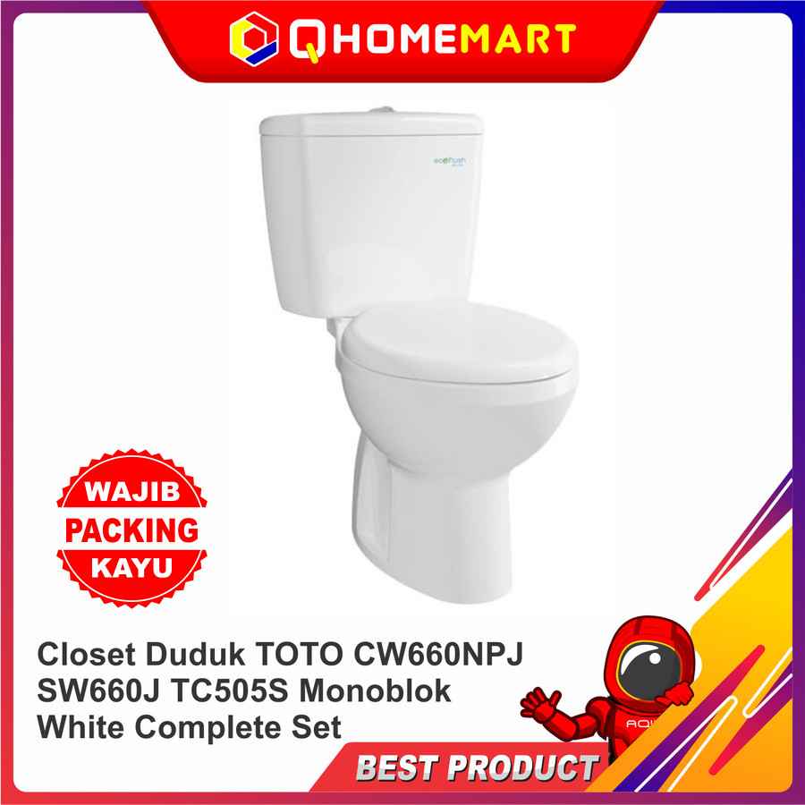 Closet Duduk TOTO CW660NPJ SW660J TC505S Monoblok White Complete Set 2 jutaan