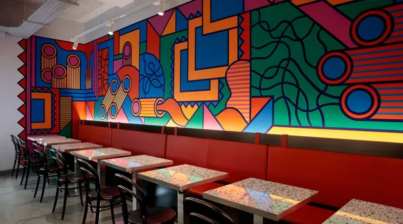 desain dinding cafe kekinian