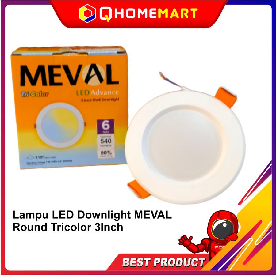 Lampu LED Meval round tricolor untuk plafon