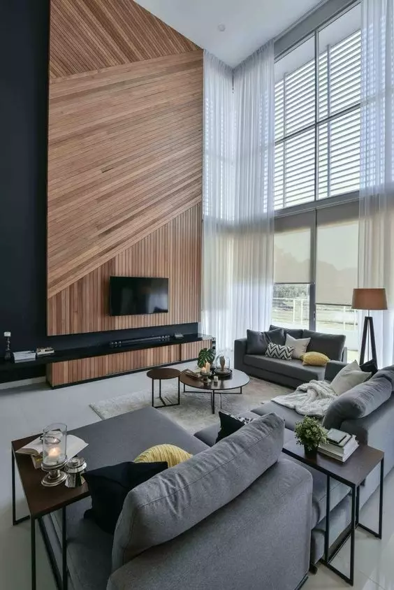 contoh dinding kayu wall panel