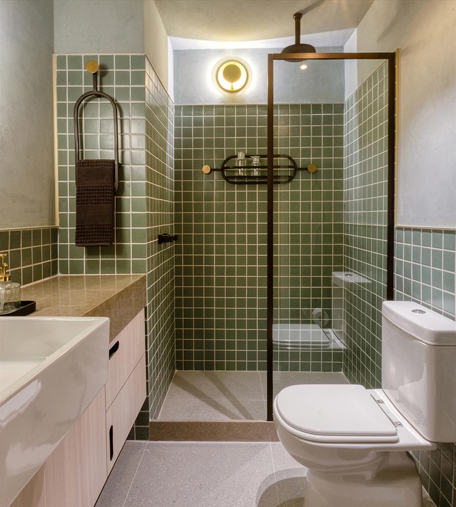 tema kamar mandi hijau