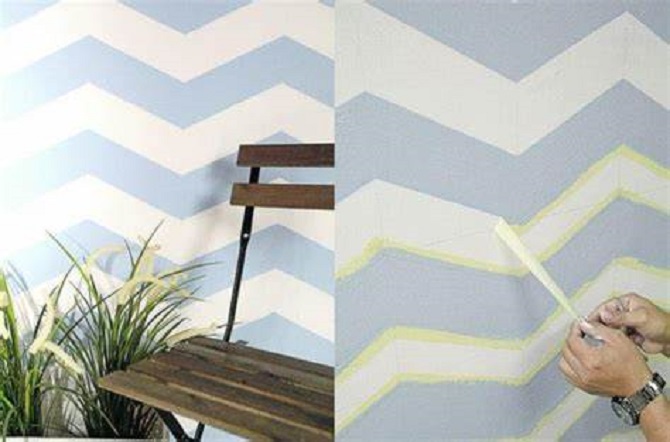 motif dinding bergaris