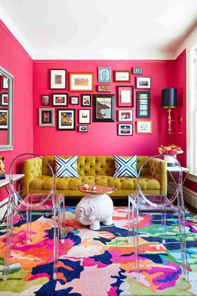 warna pink untuk ruang tamu