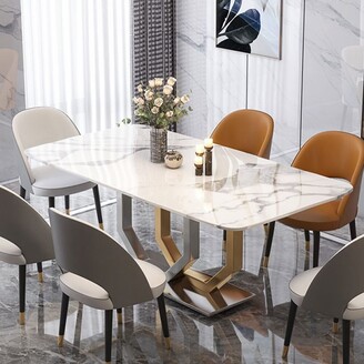 meja makan motif marble 
