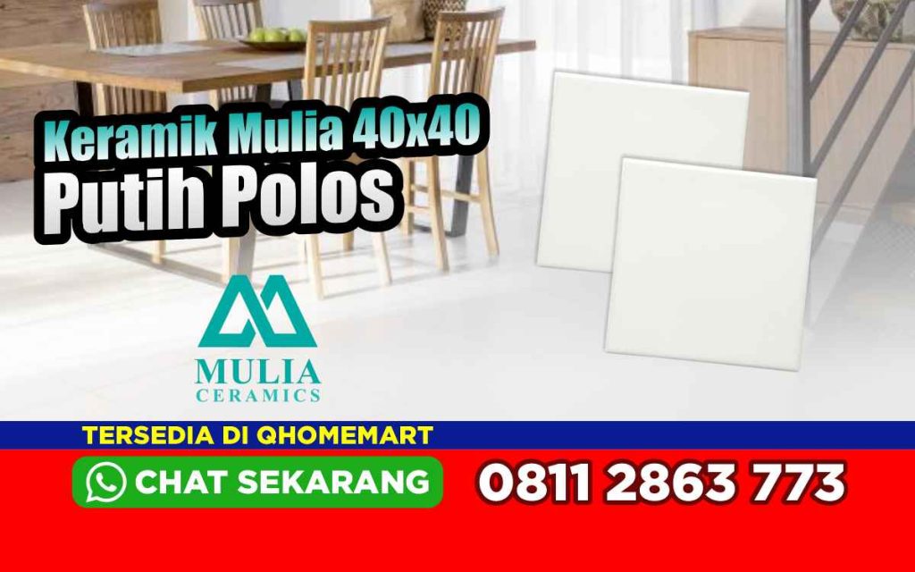 Keramik mulia 40x40 putih polos
