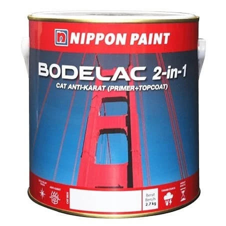 NIPPON PAINT BODELAC CAT BESI KAYU 2IN1 ANTI KARAT 1 Liter