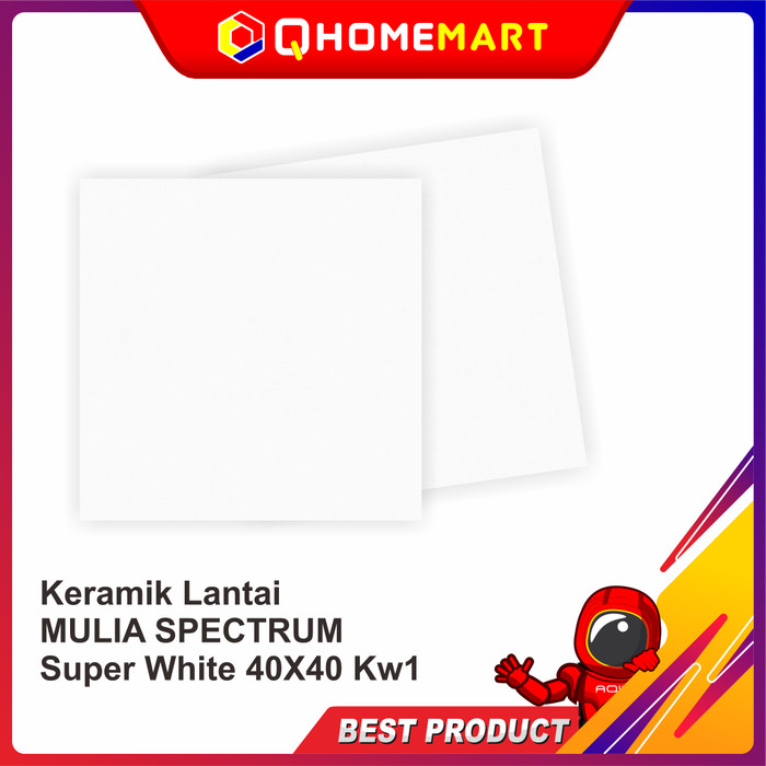 keramik mulia super white putih polos 40x40