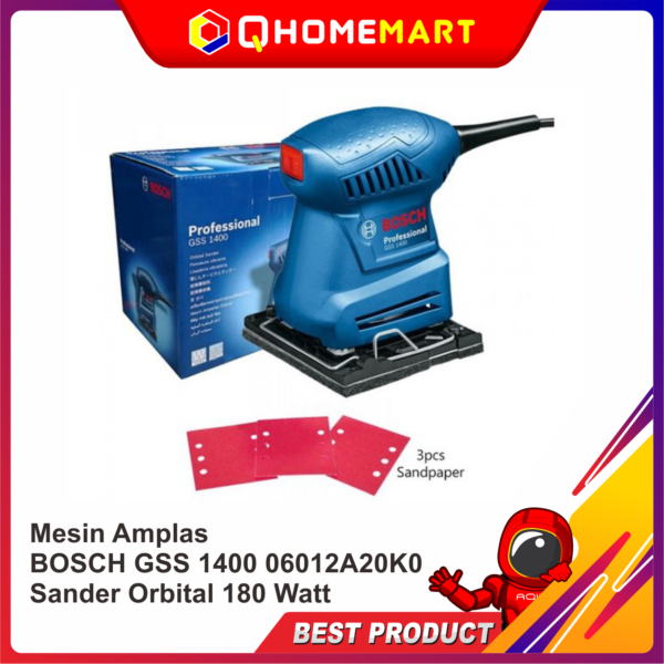 Mesin Amplas BOSCH GSS 1400 06012A20K0 Sander Orbital 180 Watt