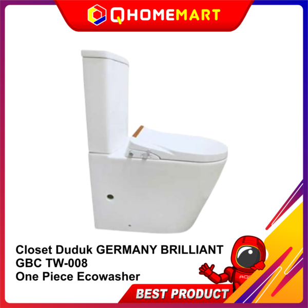 Closet Duduk GERMANY BRILLIANT GBC TW-008 One Piece Ecowasher