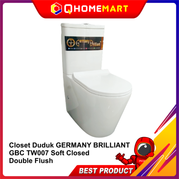Closet Duduk GERMANY BRILLIANT GBC TW007 Soft Closed Double Flush