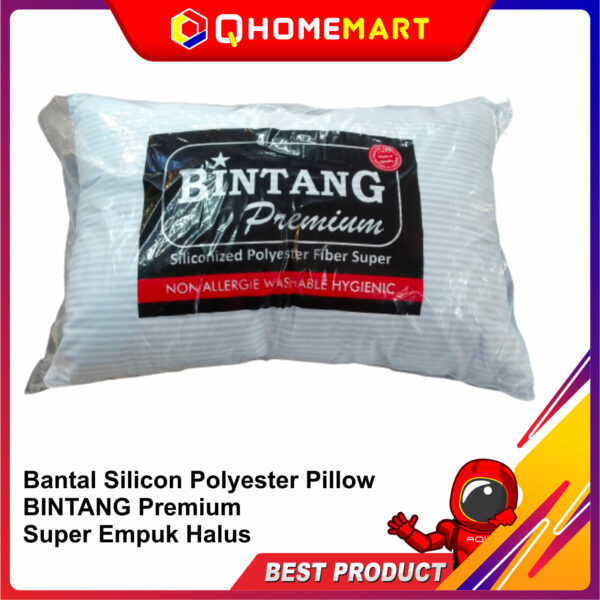 Bantal Silicon Polyester Pillow BINTANG Premium Super Empuk Halus