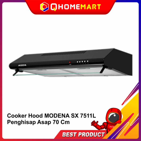 Cooker Hood MODENA SX 7511L Penghisap Asap 70 Cm