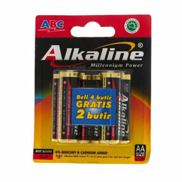 Baterai ABC Alkaline LR 06 MP AA 6 Pcs
