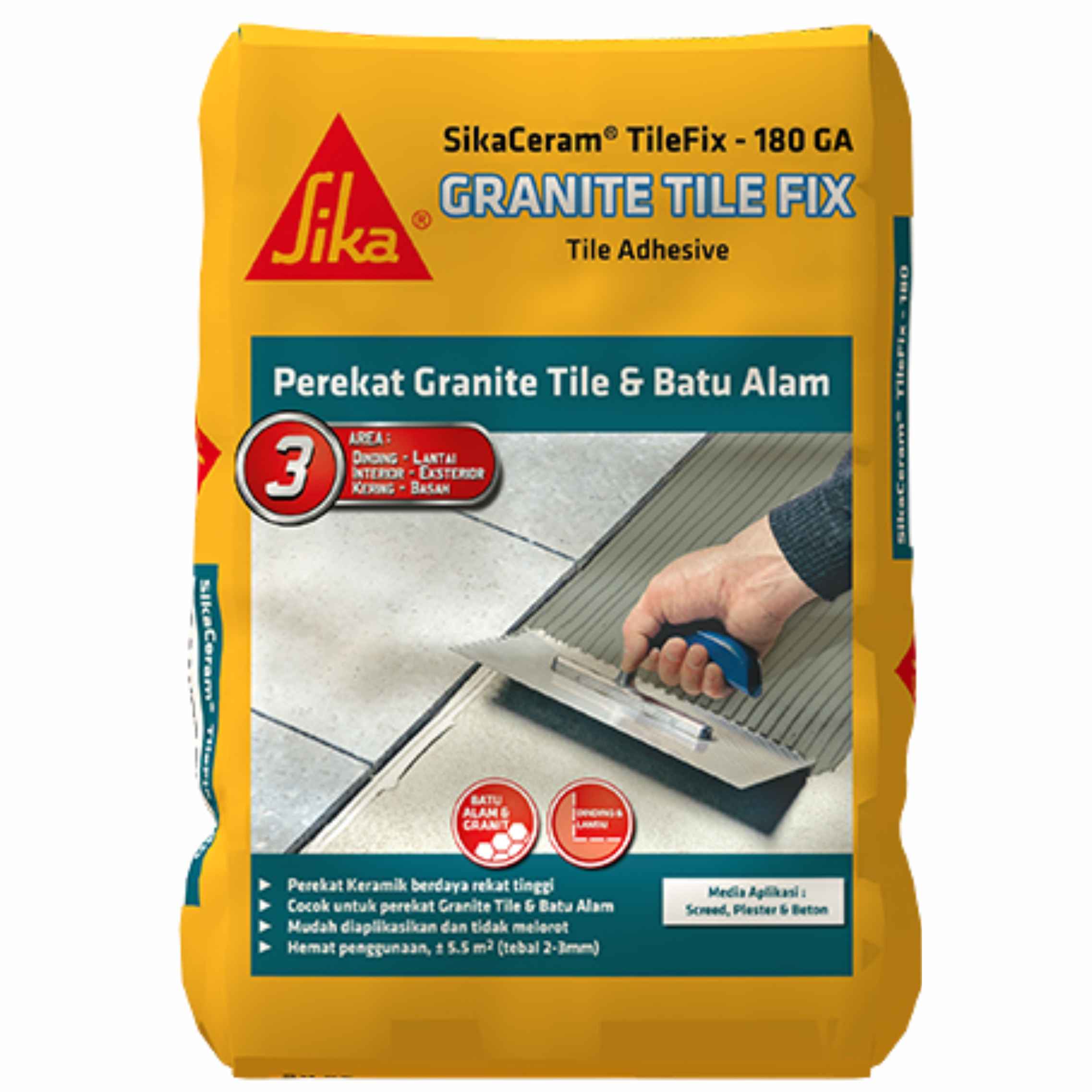 Semen Perekat Granite Dinding SIKA Ceram Tilefix 180 GA 25 Kg