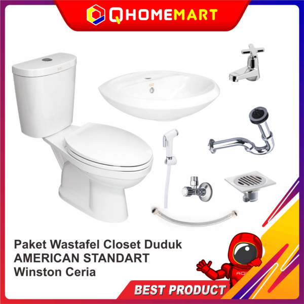 Paket Wastafel Closet Duduk AMERICAN STANDART Winston Ceria