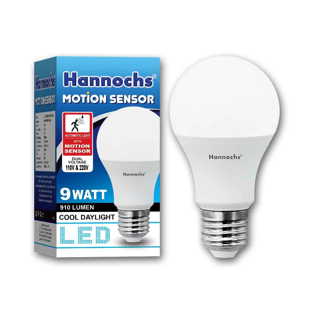 Lampu LED HANNOCHS Motion Sensor 9 Watt Cool Daylight