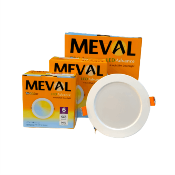 Lampu LED Downlight MEVAL Round Tricolor 3Inch 4Inch 6Inch