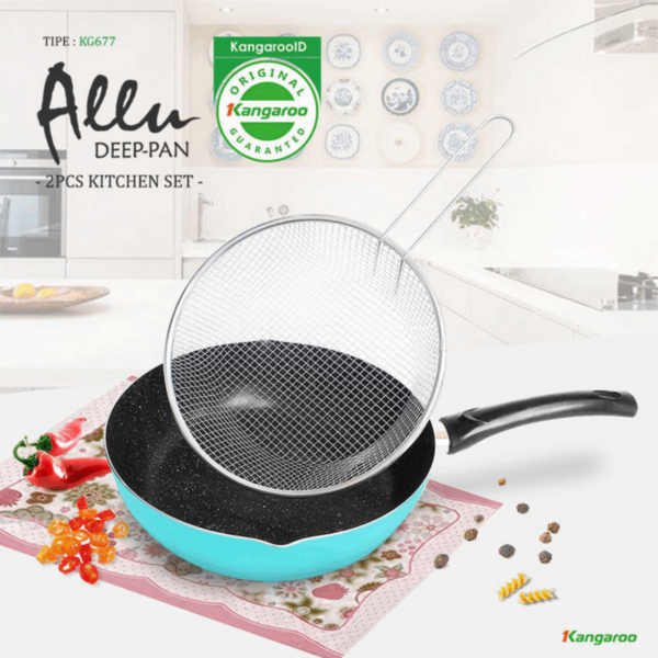 Wajan Anti Lengket KANGAROO KG677 Frypan Allu Cookware Set