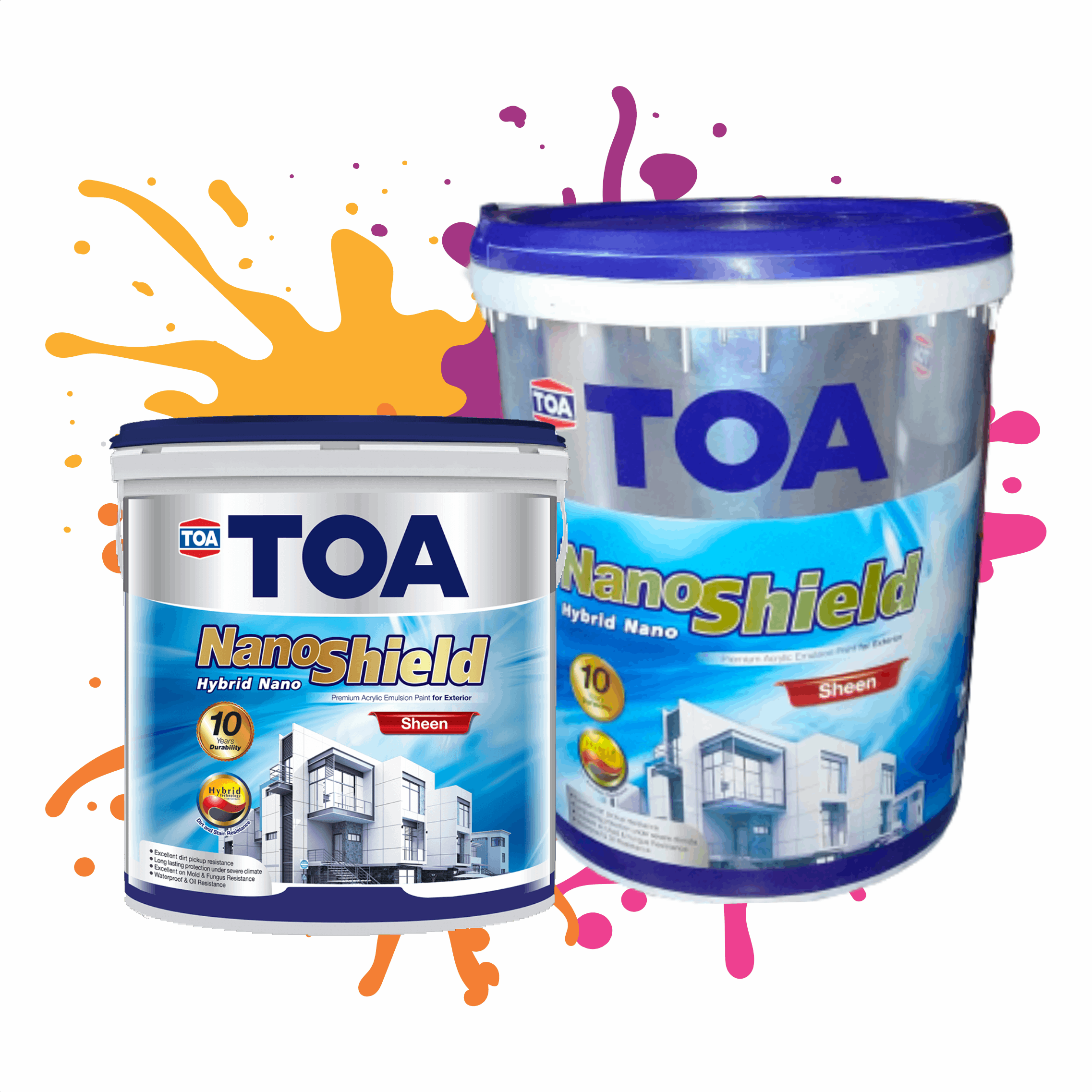 Cat Tembok Eksterior TOA Nanoshield Sheen Base A 2.5L 20 Liter