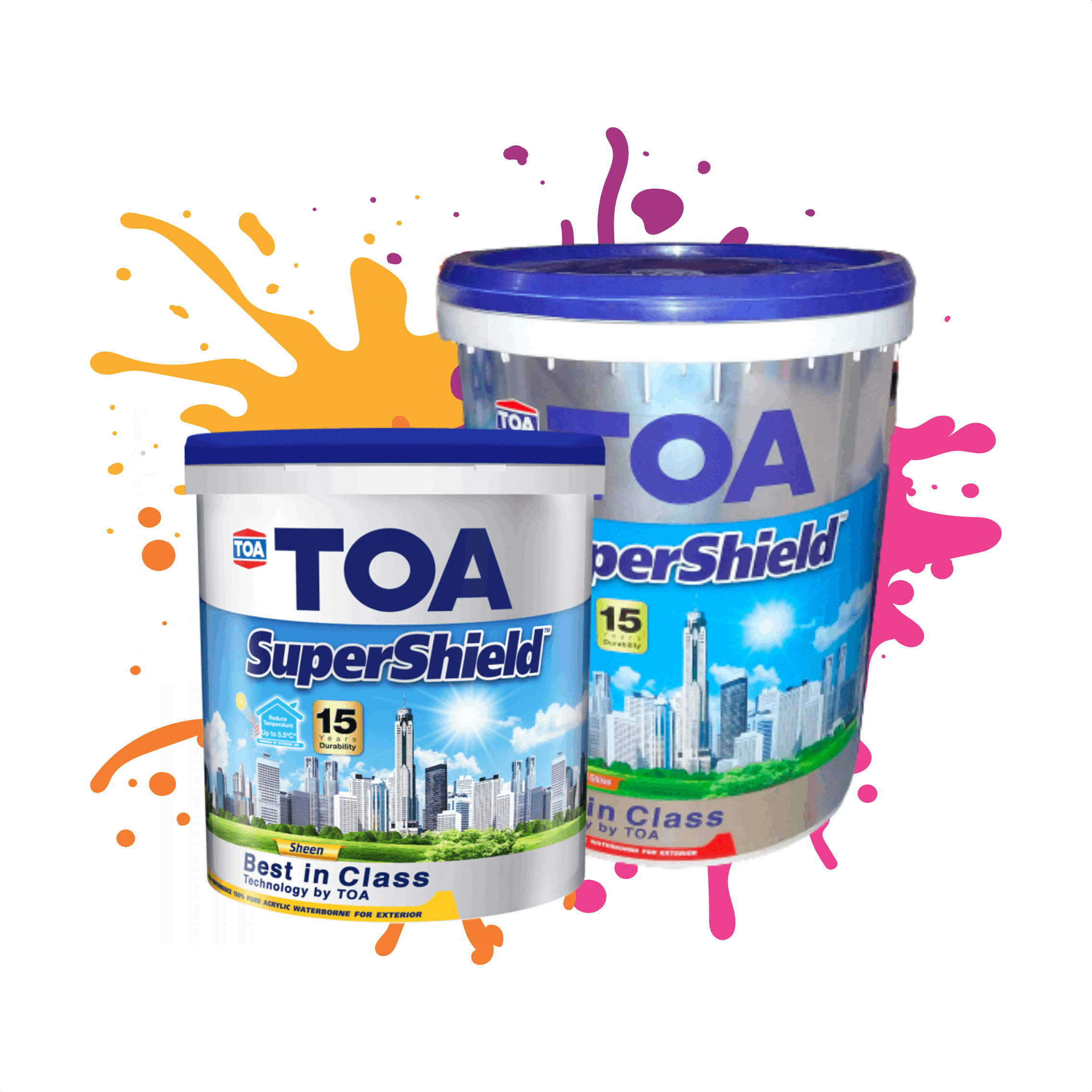 Cat Tembok Eksterior TOA Supershield Sheen Base A 2.5L 20 Liter