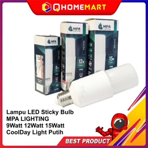 Lampu LED Sticky Bulb MPA LIGHTING 9Watt 12Watt 15Watt CoolDayLight - 15 WATT