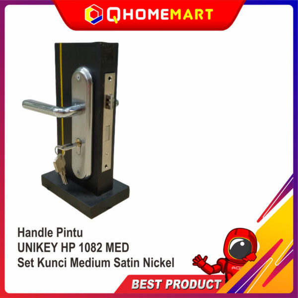 Handle Pintu UNIKEY HP 1082 MED Set Kunci Medium Satin Nickel