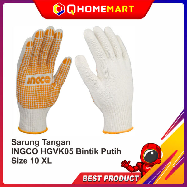 Sarung Tangan INGCO HGVK05 Bintik Putih Size 10 XL