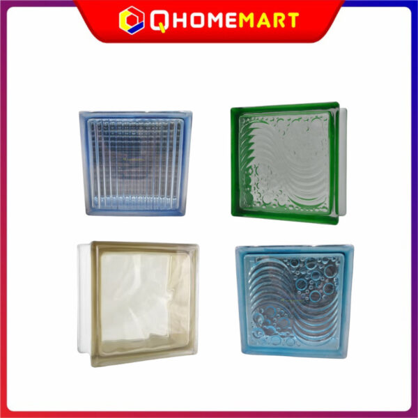 Aneka Motif Glass Block Warna Mulia 20x20 Roster Tembok Dinding Kaca - LIGHT BLUE, Quadra