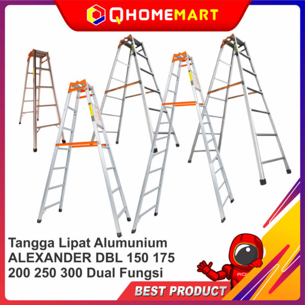 Tangga Lipat Alumunium ALEXANDER DBL 150 175 200 250 300 Dual Fungsi - DBL 150
